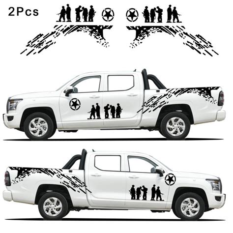 Pcs Car Sticker Pickup Body Side Stripe Decals For Toyota Hilux Revo