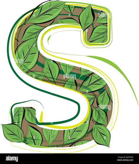 Green Leaf Alphabet Vector Illustration LETTER S Stock Vector Image