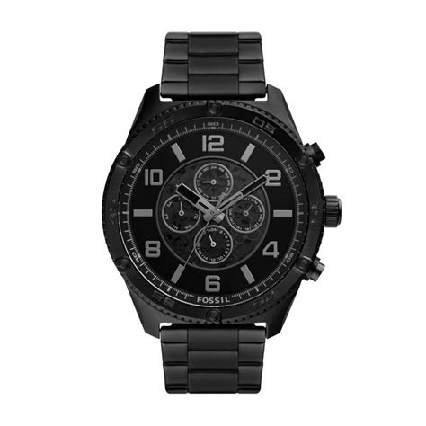 Fossil Mens Brox Automatic Black Tone Stainless Steel Watch In Black Mens Fashion Watches