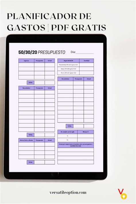 Planificador De Gastos Imprimible Y PDF Gratis Ingresos Y Gastos