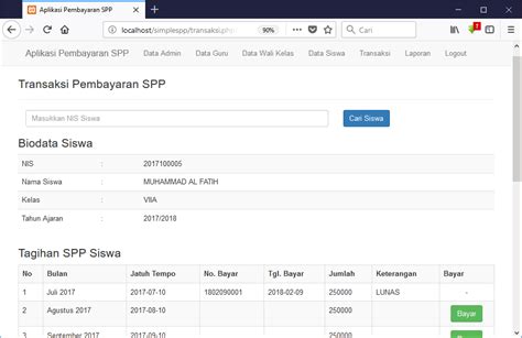 Aplikasi Pembayaran Spp Simplespp Menggunakan Php Dan Mysql