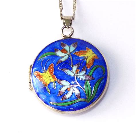 Sterling Silver Enameled Locket