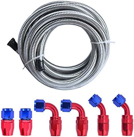 Amazon Ft An Fuel Line Hose Braided Stainless Steel W Pcs