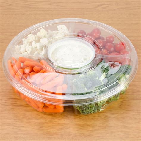 Polar Pak H P C Clear Pet Round Compartment Catering Tray