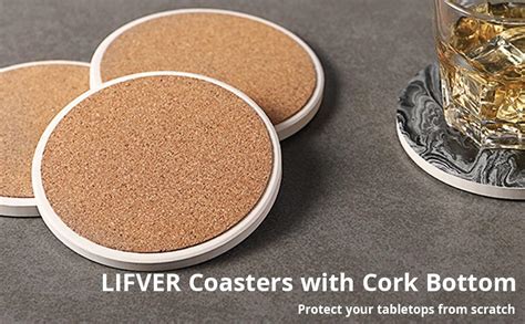 Lifver Coasters With Holder Set Of Coasters For Drinks Absorbent