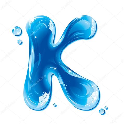 Abc Series Water Liquid Letter Capital K Stock Vector Julja