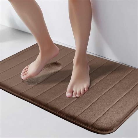 Tapis de Bain en Mousse à Mémoire de Forme Marron 40 x 60 cm