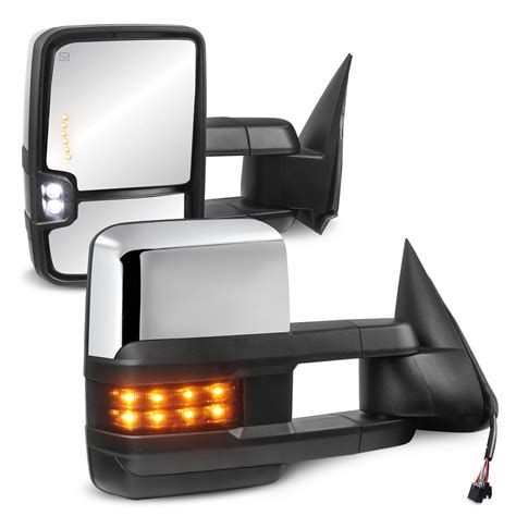 Chrome Power Heated Tow Mirrors For 1999 02 Chevy Silverado Gmc Sierra 1500 2500 Ebay