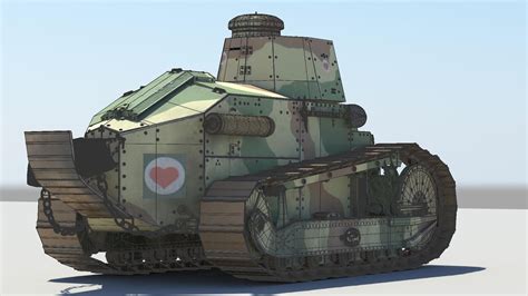 Renault Ft17 French Light Tank 3d Model Fbx Ma Mb