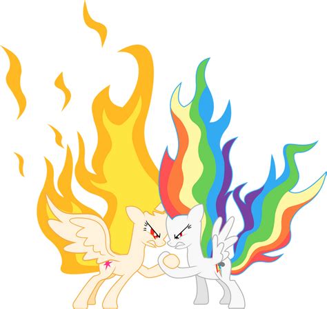 Flame Princess Twilight Vs Super Rainbow Dash By Livehotsun On