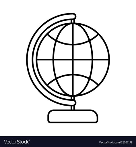 Global Sphere Line Style Icon Design Royalty Free Vector