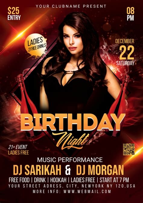 Copy Of Birthday Night Party Flyer Postermywall