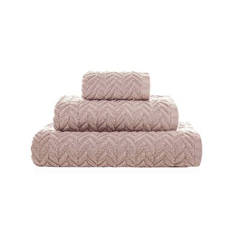 CHEVRON Conjunto de três 3 toalhas de Banho Nude