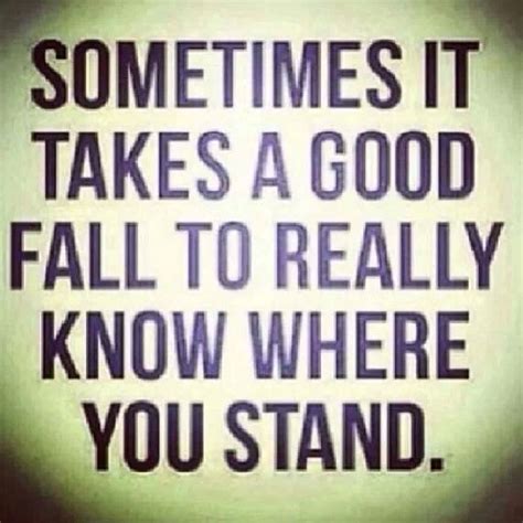 Sometimes It Takes A Good Fall To Really Know Where You Stand Quotes