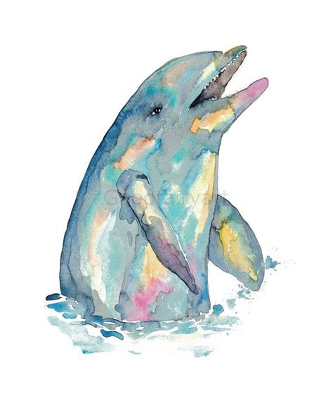 Dolphin Whale Watercolor Painting Art Print Painting By Maryna Salagub