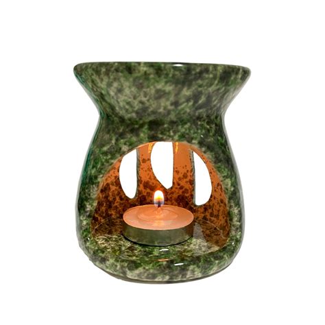 Aromatizador Cerâmica Vela Verde Porta Velas Rechaud Vela