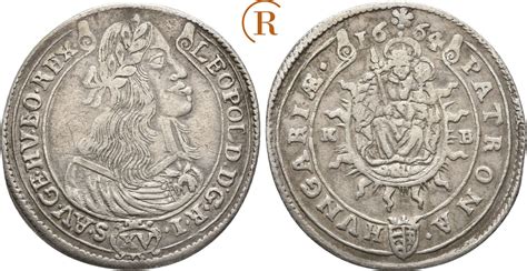 Habsburg 15 Kreuzer Kremnitz 1664 KB Leopold I 1657 1705 Ss MA Shops