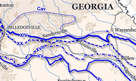 Map Of The Savannah Campaign Detail Drawn By Hal Jespersen Graphic Source File Is Available