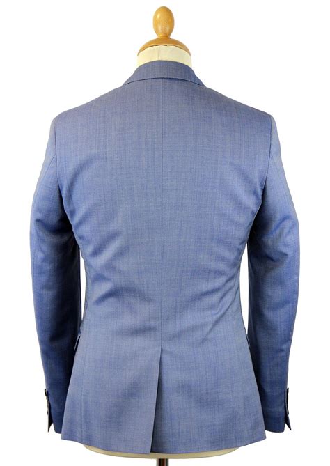 Ben Shermen Tailoring Mod Button Tonic Suit In Washed Blue