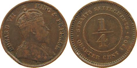 Straits Settlements Cent Edward Vii Ss Ma Shops