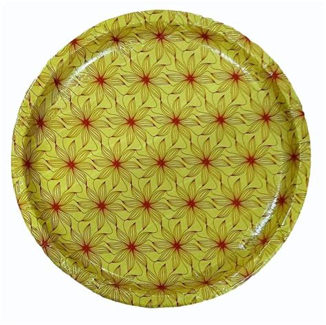 Inch Yellow Printed Buffet Paper Plate At Rs Piece Patterned