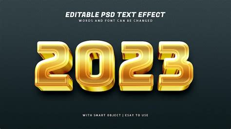 2023 Efecto De Texto Dorado 3d Editable Archivo Psd Premium