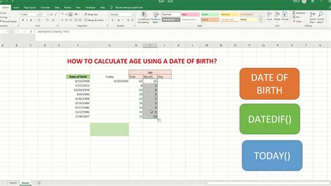 Excel Calculating Age From Date Of Birth Quick And Easy To Do Youtube