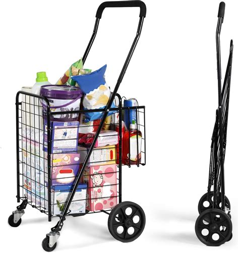 Amazon Marstar Folding Shopping Cart W Rolling Swivel Wheels