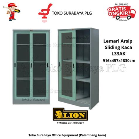 Jual Lemari Cabinet Lemari Arsip Besi Lion L Ak Pintu Sliding Kaca