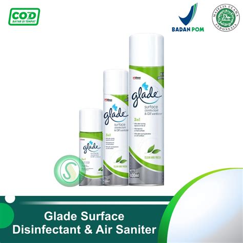 Jual Glade 3 In 1 Surface Disinfectant Air Sanitizer 400ml 250ml