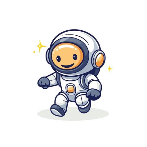 Astronauta en traje espacial Ilustración vectorial en fondo blanco