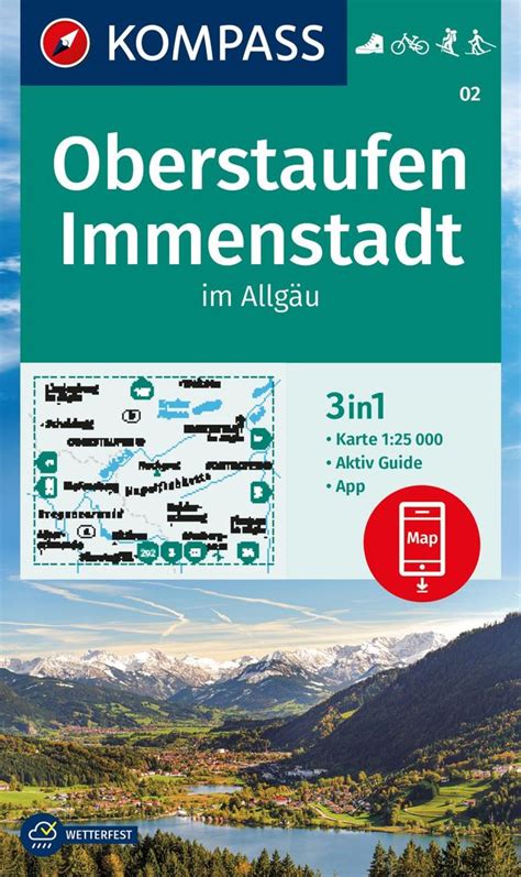 KOMPASS Wanderkarte 02 Oberstaufen Immenstadt im Allgäu 1 25 000