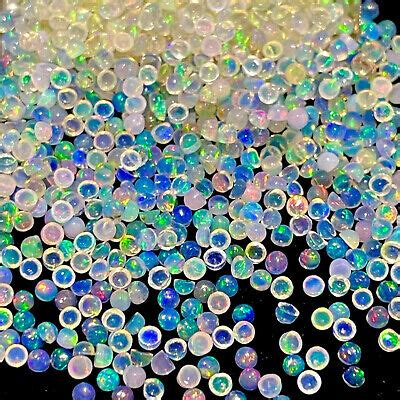 Pcs Natural Opal Mm Round Flashy Multi Color Loose Cabochon