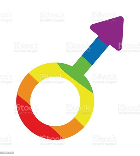 Lgbtq Gender Icon On Rainbow Color Background Vector Illustration Stock