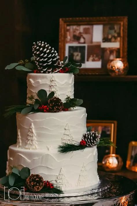 Adorable Christmas Wedding Cakes Weddingomania