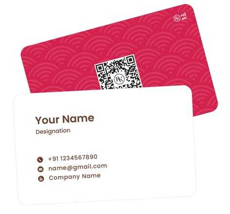 Clean Pink Pvc Nfc Business Card Business Visiting Card