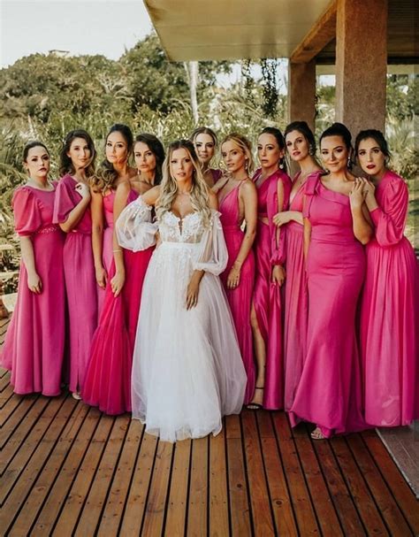 Paleta Pink E Fúcsia Para Madrinhas De Casamento Fotos Madrinhas E Noiva Madrinhas De Casamento