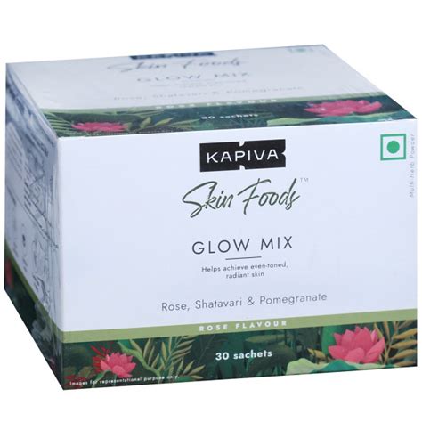 Buy Kapiva Skin Foods Glow Mix Rose Flavour Powder Sachets X G In