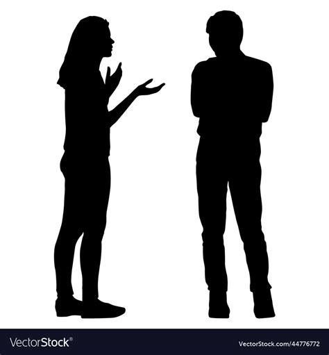 Silhouette Man And Woman Walking Hand In Hand Vector Image