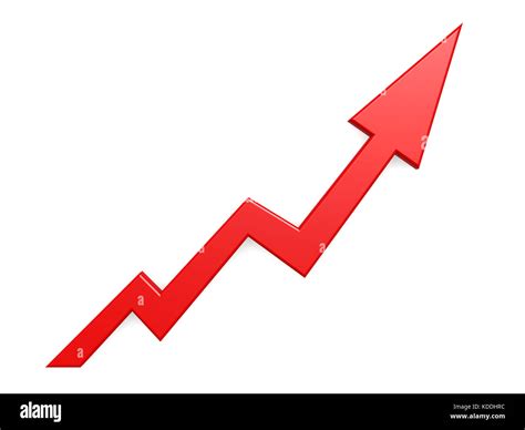 Red Arrow Graph Growth Up Background D Rendering Stock Photo Alamy