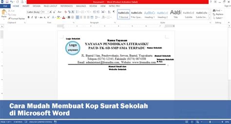 Cara Mudah Membuat Kop Surat Sekolah Di Microsoft Word Rian Eka Pratama