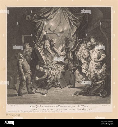 Don Quixote Destroys A Puppet Show With Puppets François De Poilly Ii