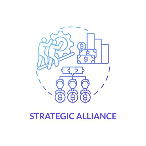 Strategic Alliance Blue Gradient Concept Icon External Expansion