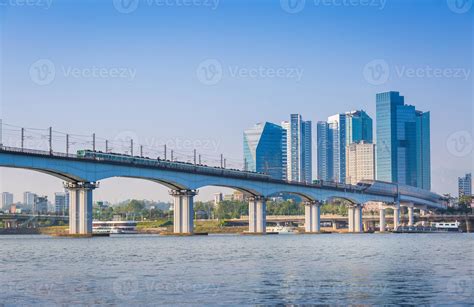 Subway and Bridge at Hanriver in Seoul, South korea 829411 Stock Photo ...