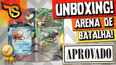 Pokémon TCG Unboxing Arena de Batalha Keldeo VS Rayquaza MELHOR