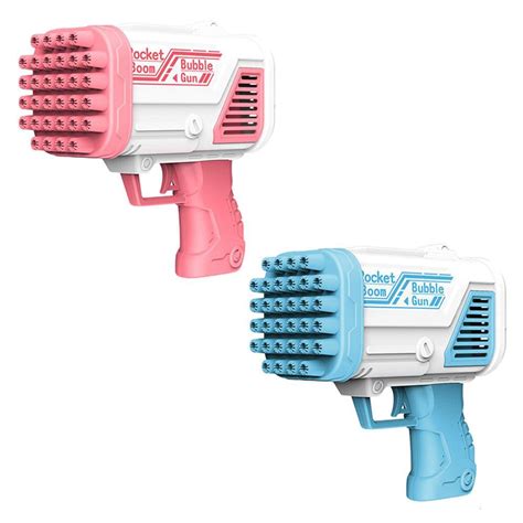 32 Holes Bubble Gun Pink Bubble Gun Air Bubble Gun With Bubbles