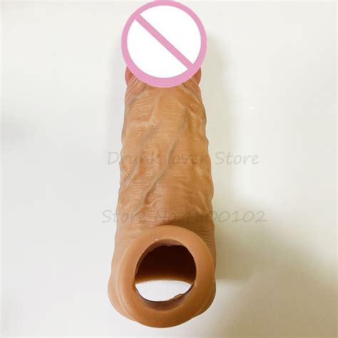 Super Realistic Condoms Reusable Penis Sleeves Extender For Men Cock