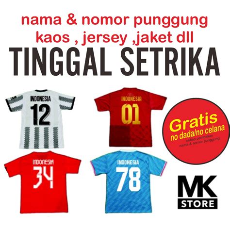 Jual RBS CETAK NAMESET NAMA DAN NOMOR PUNGGUNG JERSEY KAOS BAJU BOLA