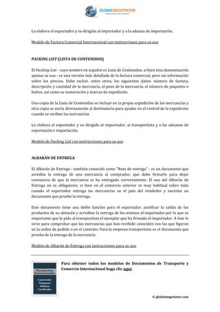 Documentos De Transporte Internacional Pdf