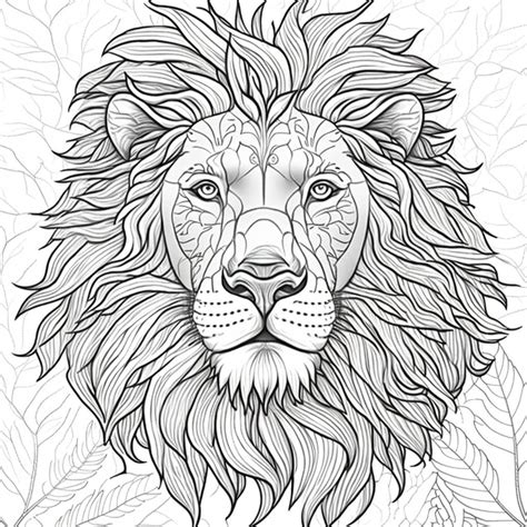 12 Intricate Lion Face Coloring Pages Adult Coloring Page Etsy